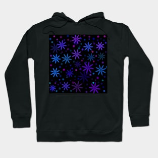 Retro Daisies on Black Hoodie